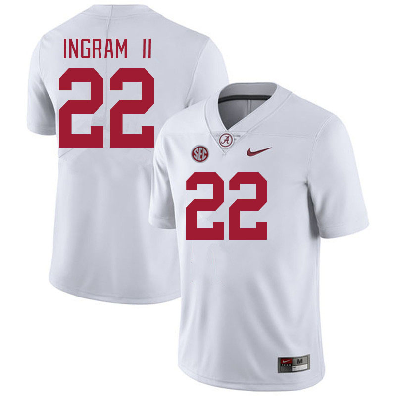 #22 Mark Ingram II Alabama Crimson Tide Jerseys Football Stitched-White